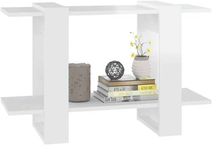 homiuse BüCherregal Hochglanz-Weiss Raumteiler Regal 80x30x51 cm Raumteiler Regal Holzregal Wohnzimm