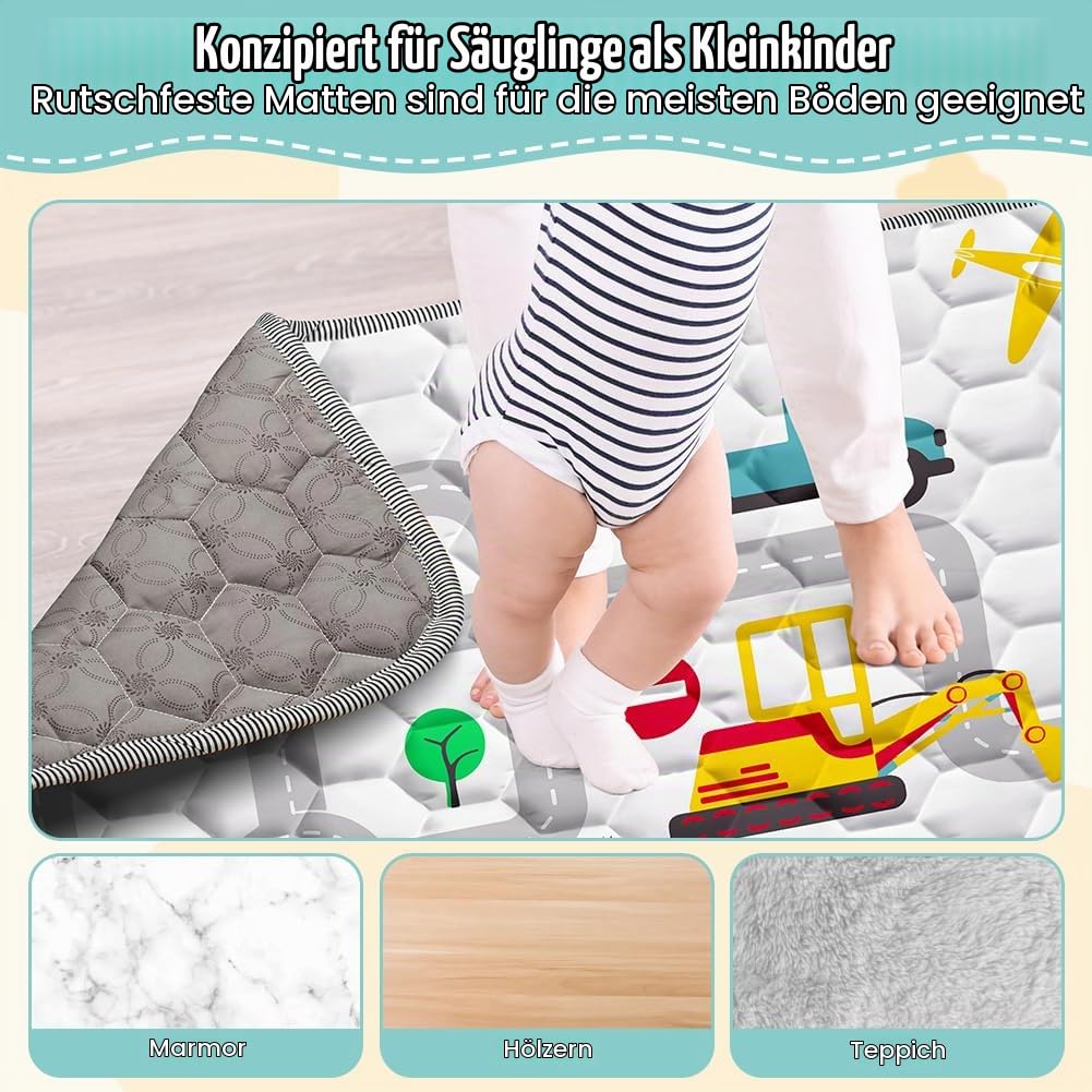 Baby Spielmatte, 150*200cm Baby Krabbelmatte, Baby Faltbare Spielmatte, Krabbeldecke für Baby, Klein