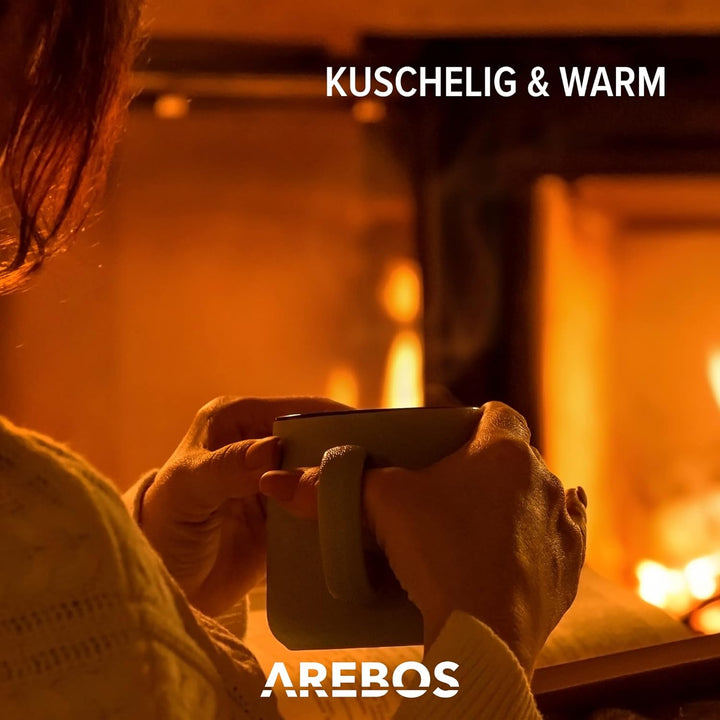 Arebos Heizdecke aus Plüsch 160 x 120 cm | elektrische Wärmedecke mit Abschaltautomatik | maschinenw