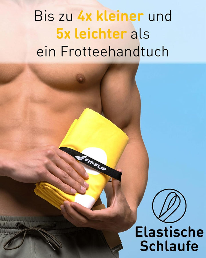 Fit-Flip Strandtuch XXL aus Mikrofaser - leicht und schnelltrocknend - 100% recyceltes Strandhandtuc