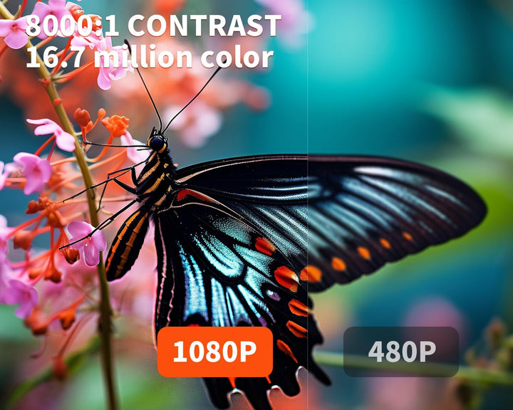 Smart 4K Beamer【 Integrierte Apps & Autofocus und Keystone】 Heimprojektor,Full HD 1080P Beamer mit 5