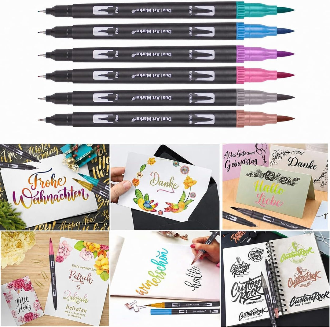 Bonala Brush Pen Set, 132 Doppelspitze Pinselstifte Filzstifte für Erwachsene für Kalligraphie Malen