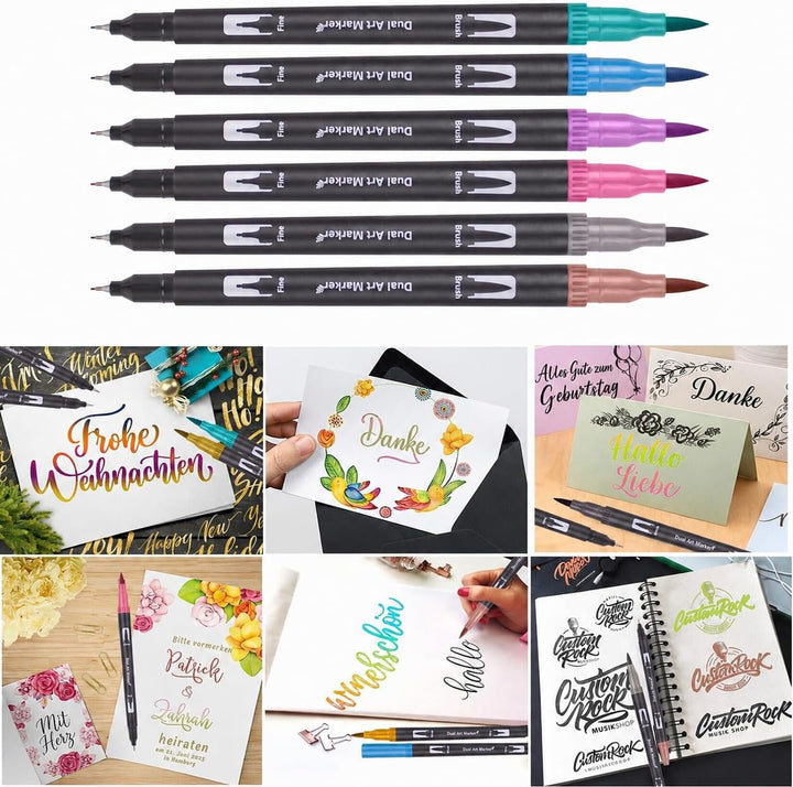Bonala Brush Pen Set, 132 Doppelspitze Pinselstifte Filzstifte für Erwachsene für Kalligraphie Malen