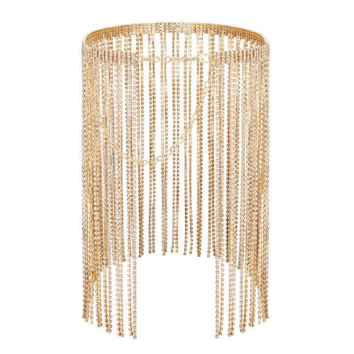 CHIC DIARY Glitzer Strassgürtel Körperkette Fransen Rock Kettengürtel Taillenkette Dekorativer Stras