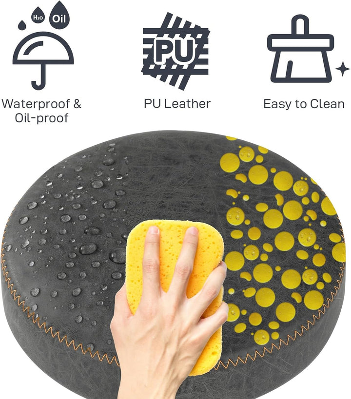 Ergonomischer Rollhocker mit Rückenlehne Arbeitshocker Drehhocker Rollhocker 360° drehbar Höhenverst