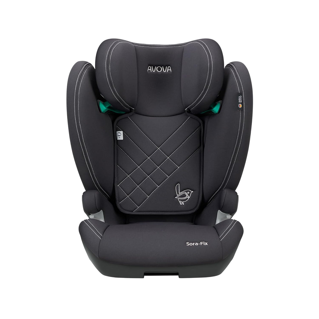 AVOVA Sora-Fix (Koala Grey) der Folgesitz geeignet von 100 bis 150 cm, 4 bis 12 Jahre, mit Isofix, B