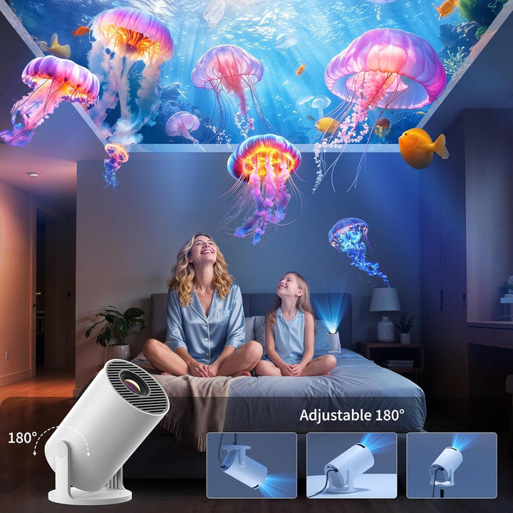 Beamer Bluetooth - YOTON 5G WiFi Mini Beamer Full HD WLAN, Native 1080P Projektor mit HDMI/AV/USB-Ei