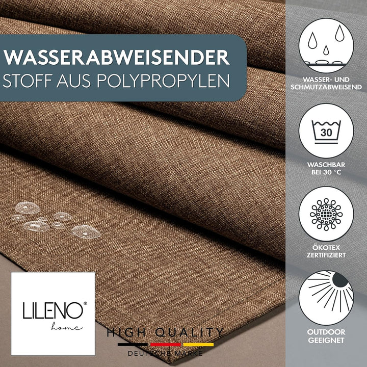 LILENO HOME Tischdecke abwaschbar [110x140cm] in Braun - Gesäumte Polypropylen Gewebe Tischdecke was