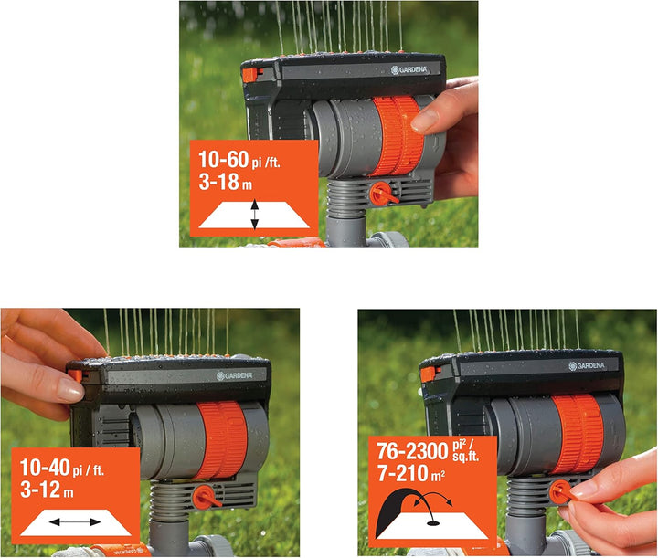 Gardena 6984BZMX ZoomMaxx Sprinkler, auf Schlitten mit Timer 2400 m². FT Mit Schlitten und Timer, 24