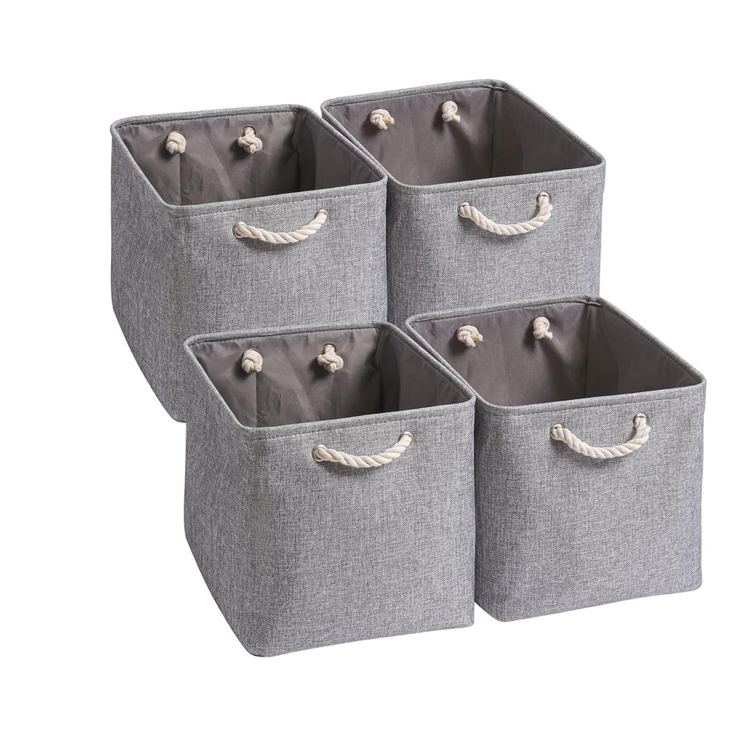 Mangata Aufbewahrungsbox Stoff,33 x 38 x 33 cm Grosser Grau Aufbewahrungskorb, Boxen Aufbewahrung fü
