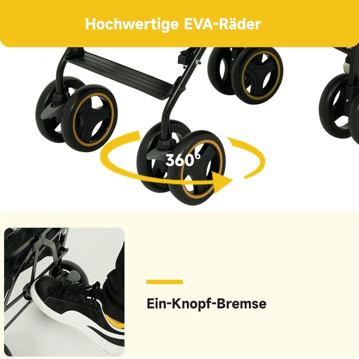 Jovikids Kinderwagen, Buggy Klein Zusammenklappbar mit Liegefunktion, Klappbar Reisebuggy bis 22kg I
