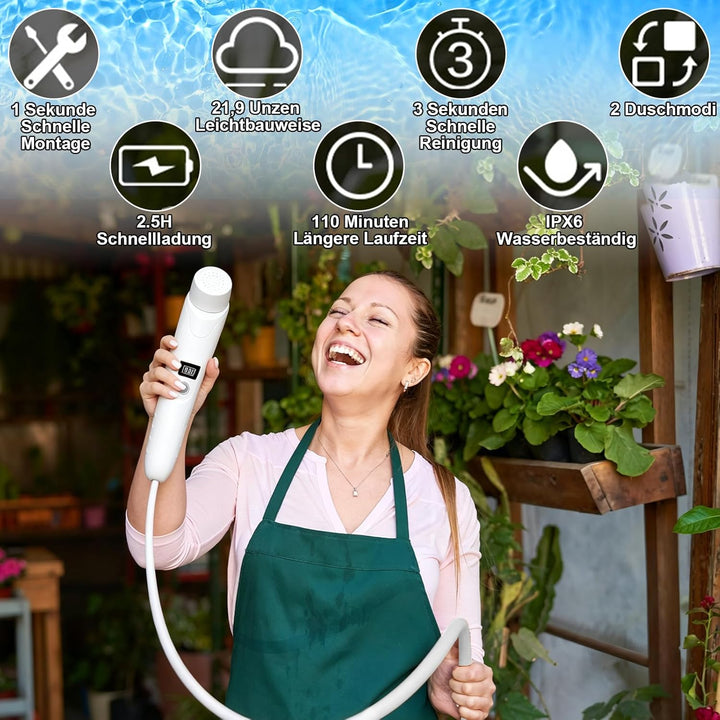 Portable Elektrisch Bidet, Bidet Po Dusche, Tragbare Dusche | mit 3L Weiss-Blaue Wasserbehälter für
