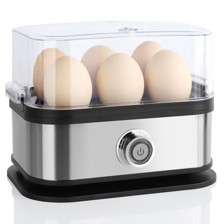 VINATO Eierkocher, bis zu 6 Eier (weich, mittel, hart, pochiert), Familiengrösse Egg Cooker, Leicht