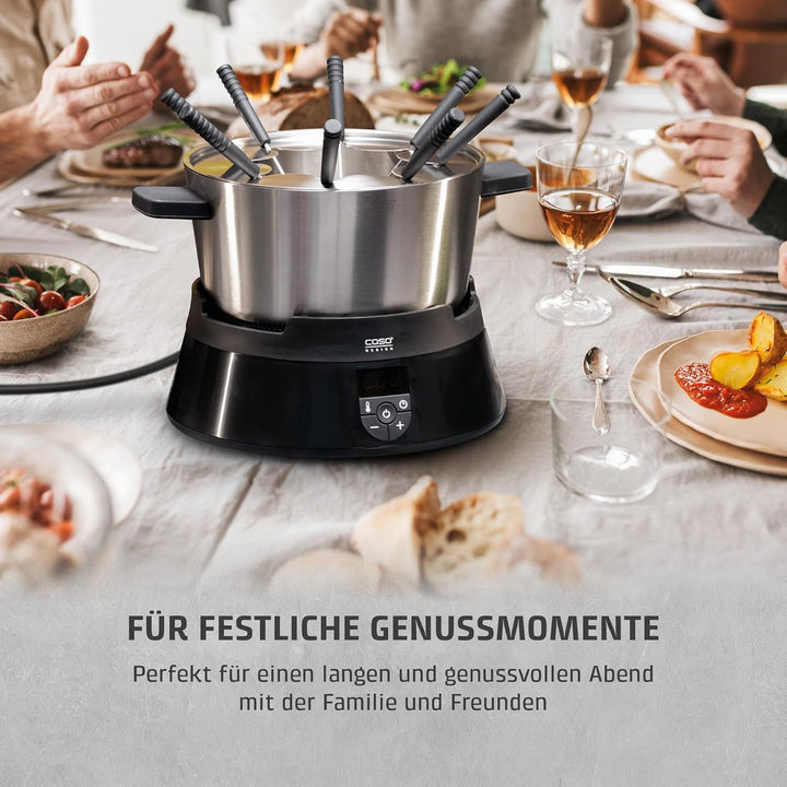 Caso 2282 Induktions FonDue für 8 Personen 60 bis 240 Grad celsius Temperatureinstellung, gleichmäss