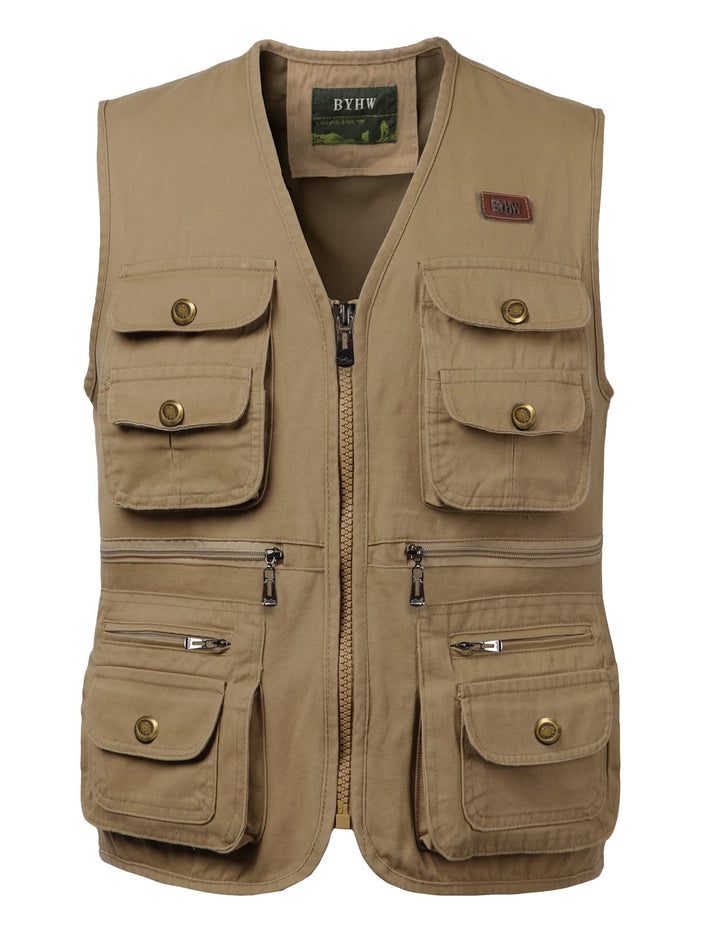 KTWOLEN Herren Outdoor Weste Ärmellose Jacke Weste Knopf Anglerweste Fotografie Angeln Sport Camping