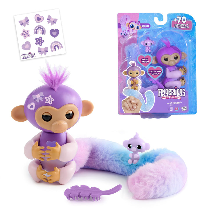 Bizak Fingerlings Schwänze AFFE, kämmt seinen sehr Langen Schwanz, versteckt eine Überraschung, inte