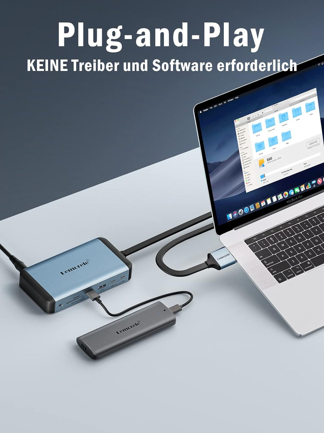 USB C Docking Station für MacBook Dual Display, Lemorele 12 in 2 Docking Station mit Dual 4K@60Hz HD