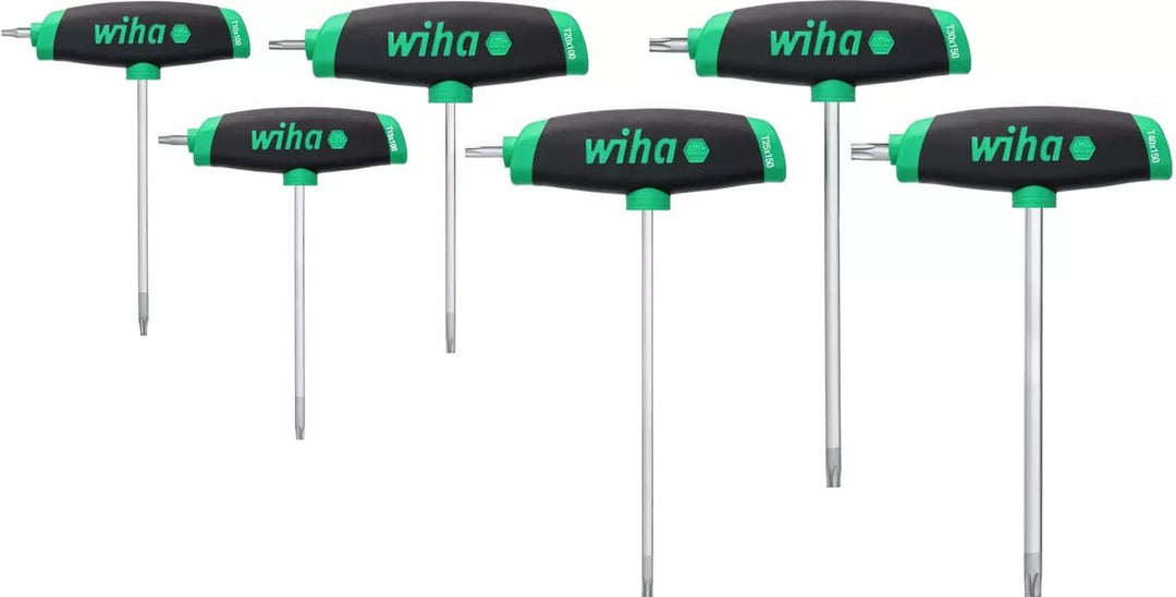Wiha Stiftschlüssel Set 6-tlg. mit Quergriff TORX® I ComfortGrip mit Seitenabtrieb I Satz T10 - T40
