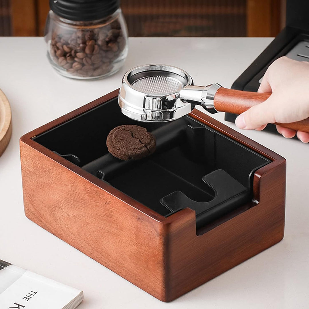 Tissting Abklopfbehälter für Siebträger, 21 x 16 cm Rechteckig Eingebetteter Abnehmbarer Kaffee Absc