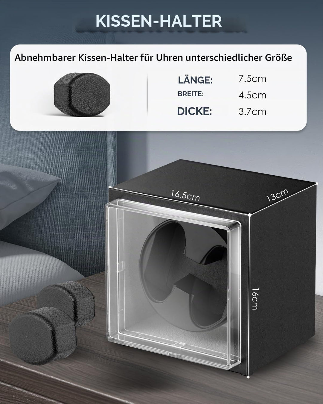 Mxmoonant Automatische Uhrenbeweger für 2 Uhren, 5 Rotationsmodi mit leisem Motor, AC-Adapter &amp; Batt