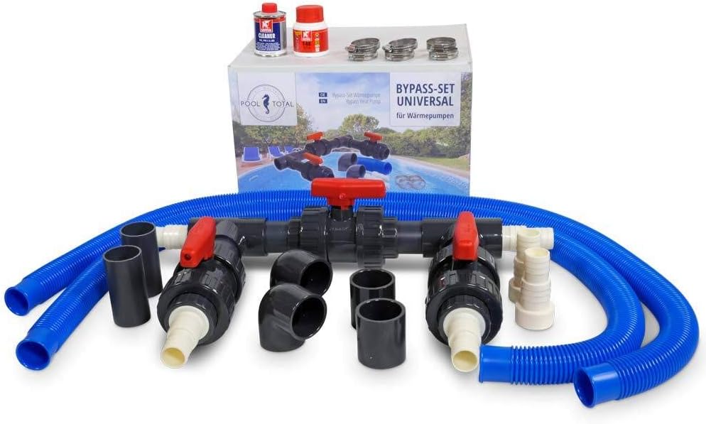 POOL Total | Bypass-Set für Wärmepumpe Solaranlage Solarheizung 19-teilig | Universal Bypass für Poo