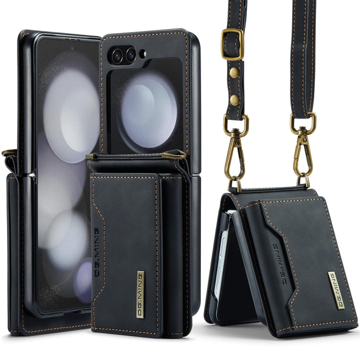 UDBKKDX Brieftasche Handyhülle für Samsung Galaxy Z Flip 4, hülle Mattes Leder mit Ständer Kameralin