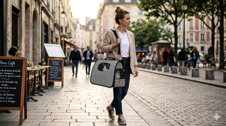 ZOLUX Transporttasche für Hunde und Katzen Nomad M grau mit optimaler Belüftung