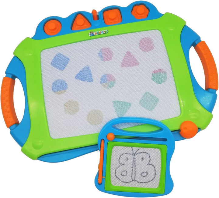 alldoro 68515 Zeichentafel 2 in 1 Set, Grosser Zauberzeichner mit Buntem Display 45 x 31,5 cm & klei
