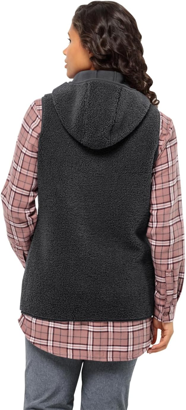 Jack Wolfskin Damen High Curl Long Vest W Fleece-Weste XS Schwarz, XS Schwarz