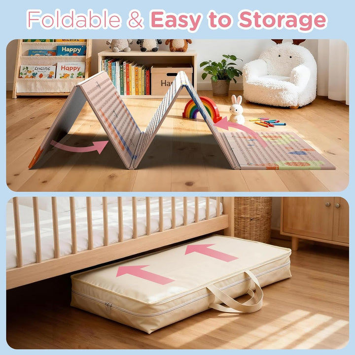 Krabbelmatte 180x120cm – Baby Spielmatte doppelseitig, Krabbeldecke aus XPE 1cm, faltbar, wasserdich