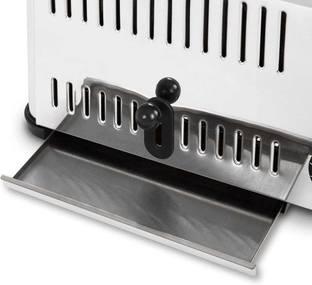VERTES Gastro Toaster 4 Scheiben Elektrisch 2300W aus Edelstahl (Timer mit Klingel, Krümelschublade,