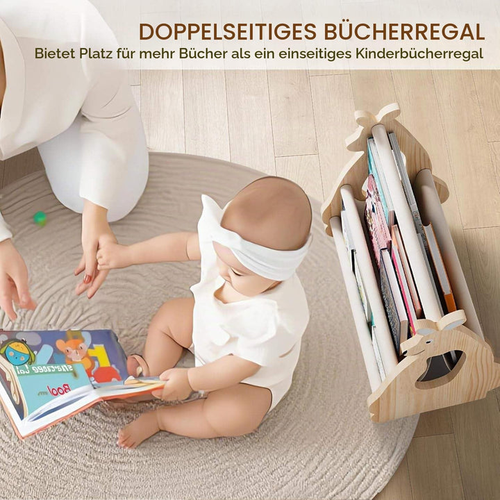 Kinder Bücherregal aus Holz, Bücherregal Kinder, Buch-Organizer für Kinderzimmer, Montessori Stil, T