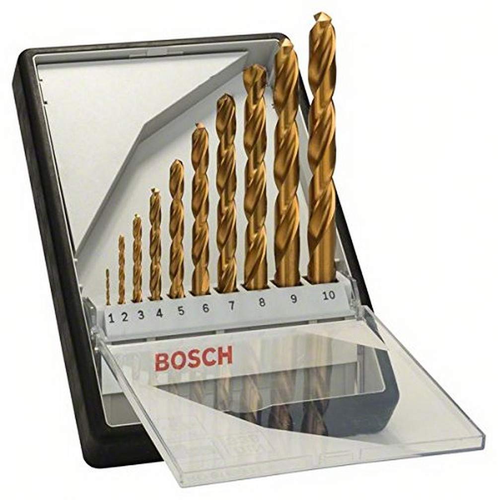 Bosch Professional 10tlg. Metallbohrer-Set HSS-TiN Robust Line Durchmesser: 1.0 - 10.0, Durchmesser: