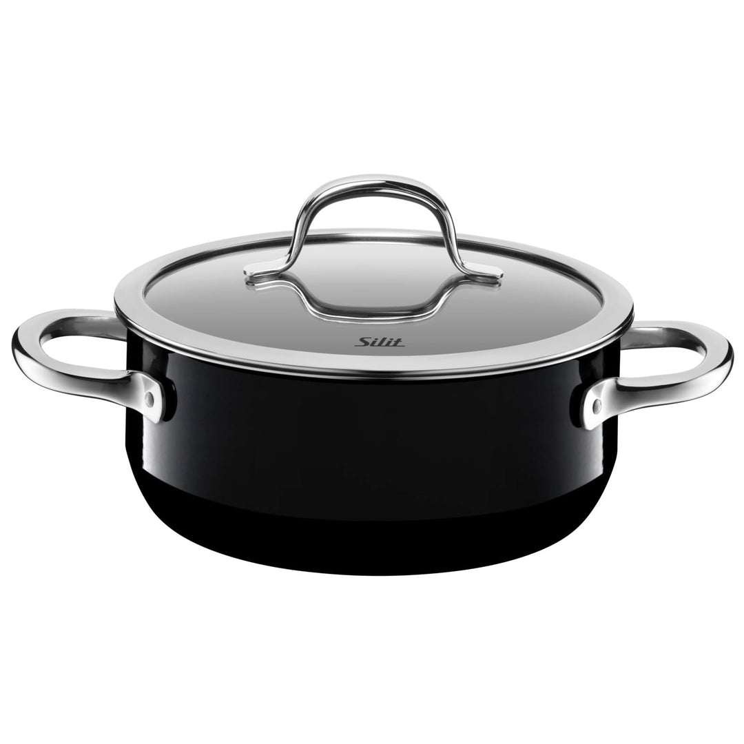 Silit Passion Black Kochtopf 20cm, Glasdeckel, Bratentopf 2,4l, Silargan Funktionskeramik, Topf Indu