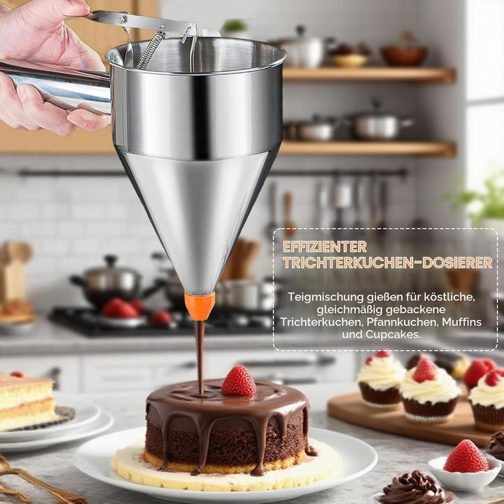 Teigspender Teigportionierer, 1.2L Teigportionierer Edelstahl Pfannkuchen Teigspender eigspender mit