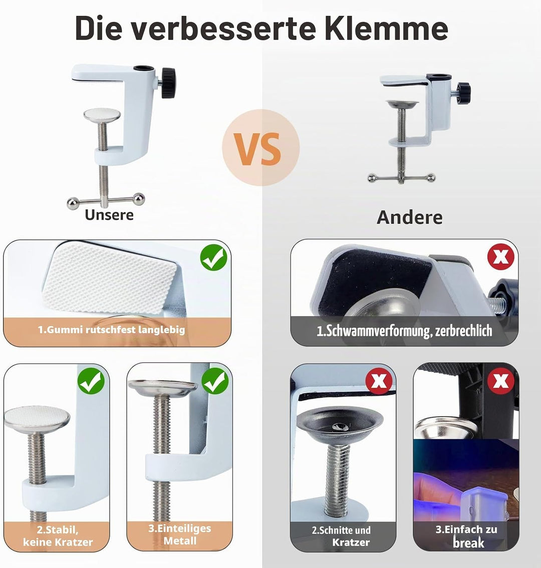 SUNMON für Fifine AM8 Mikrofon Arm, Universeller Mikrofonarm Tisch für Fifine K688 PodMic Boom Arm M