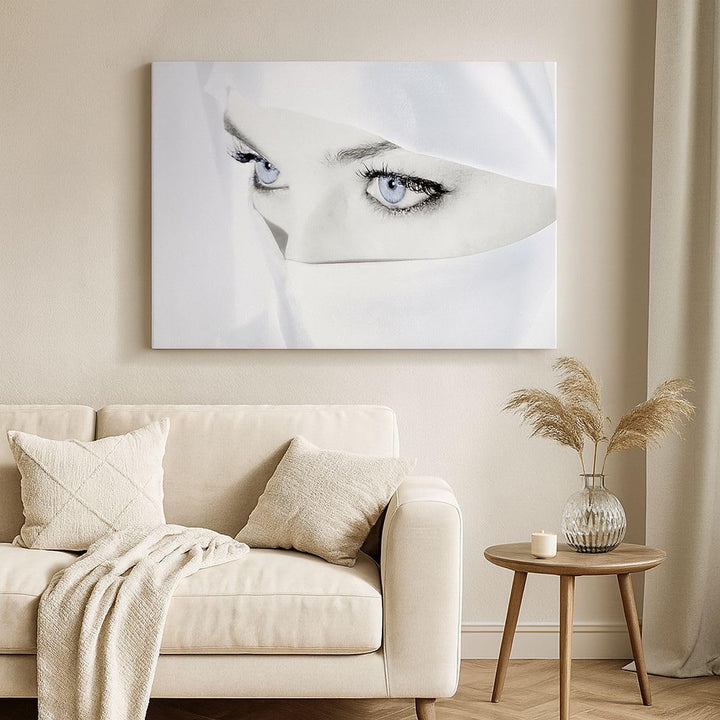 Bilder auf Leinwand 100x70cm Leinwandbild Schönheit Gesicht Mädchen Mode Gross Wanddeko Bild Schlafz