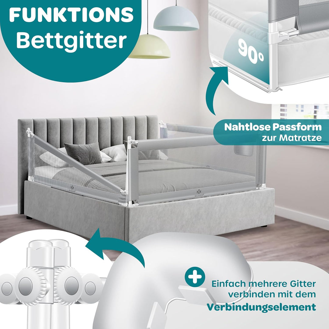 KESSER® Bettgitter 150cm Bettschutzgitter Kinderbettgitter für Kinder Babybettgitter Klappbar, Kinde