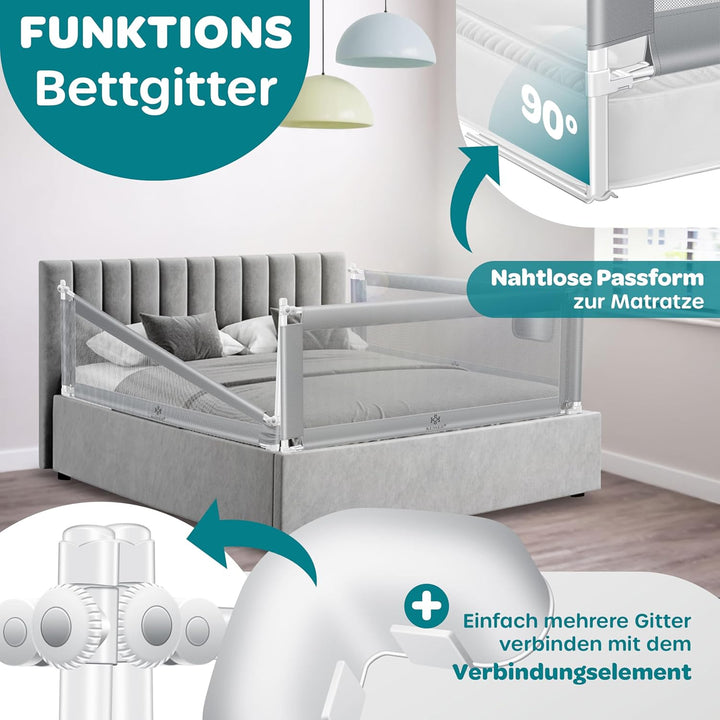 KESSER® Bettgitter 150cm Bettschutzgitter Kinderbettgitter für Kinder Babybettgitter Klappbar, Kinde