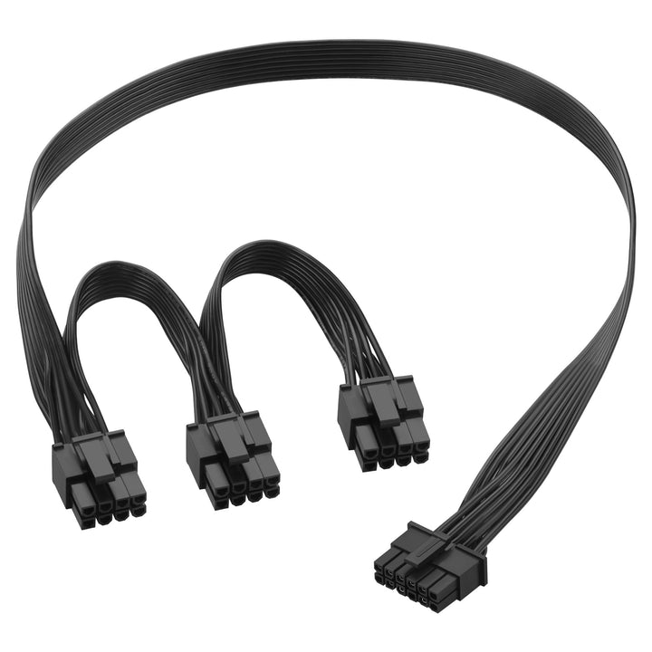Adapterkabel 12 VHPWR auf 3 x 8 Pin PCIe für Grafikkarte, 18 AWG, massives Kupfer, 50 + 15 + 15 cm