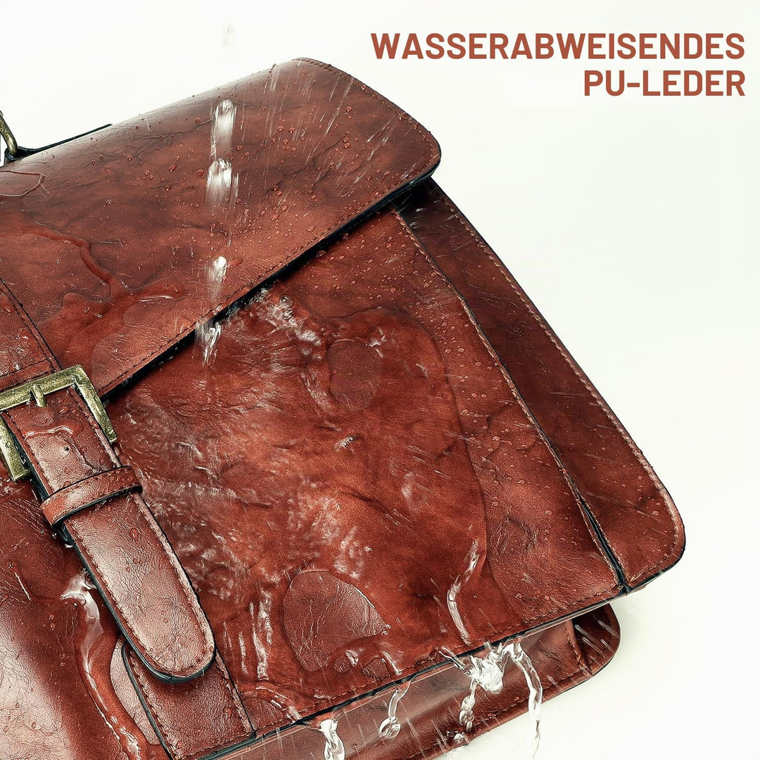 ESTARER Aktentasche Herren PU Leder Arbeitstasche Gross Laptop Umhängetasche für Arbeit, Büro, Busin