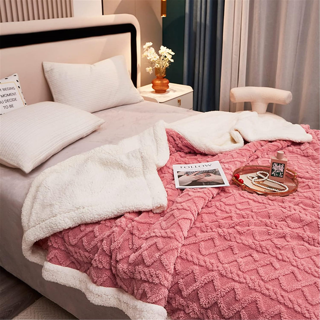 Flauschige Sherpa Kuscheldecke - hochwertige Schafdecke, super weiche Fleecedecke als Sofadecke, Tag