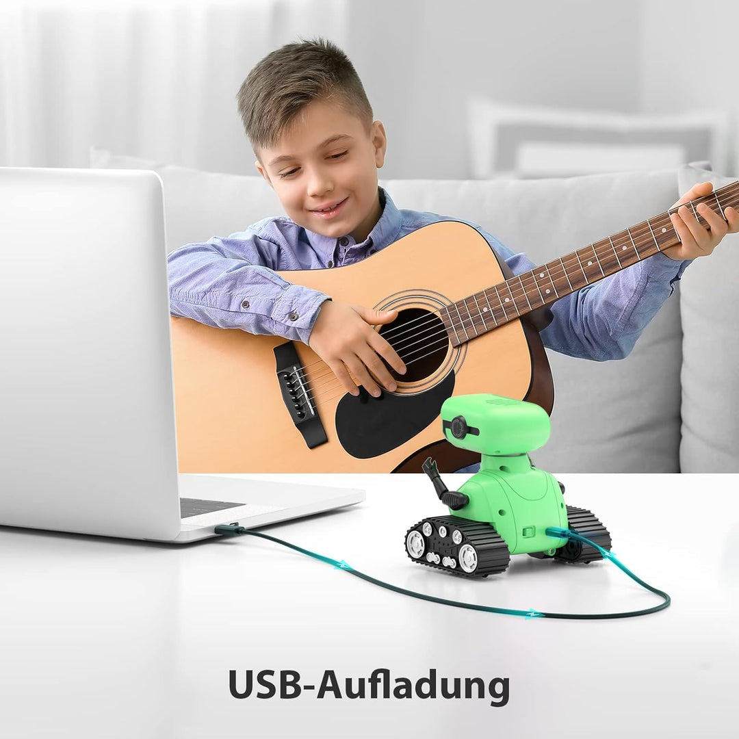 ALLCELE Roboter Kinder Spielzeug, Wiederaufladbares Ferngesteuertes Roboter Spielzeug mit LED-Augen