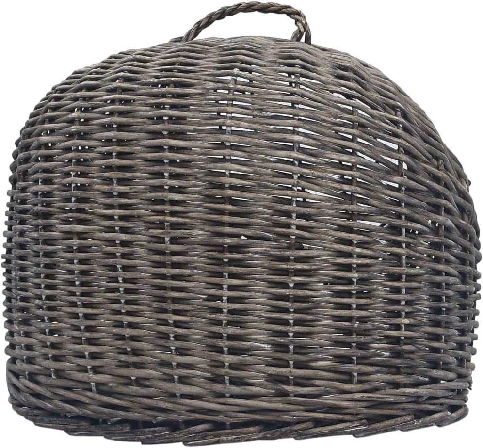 vidaXL Katzen Transportkorb Natürliche Weide Grau Katzenkorb Transportbox L 60 x B 45 x H 45 cm Grau
