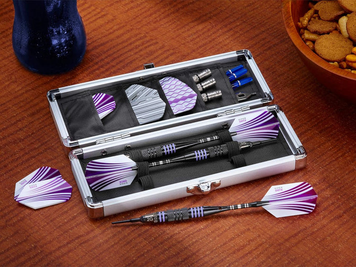 Casemaster Accolade Aluminium-Dartkoffer für 3 Stahlspitzen und weiche Dartpfeile. Schlankes Profil