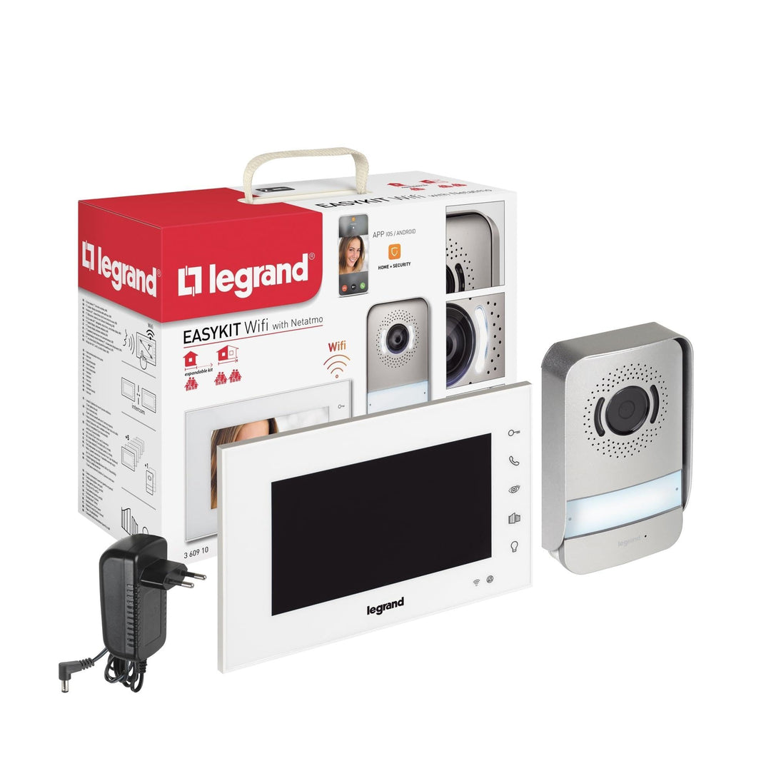 LEGRAND, Wi-Fi Video-Türsprechanlagen-Set, 2-Draht-Anschluss, 7"-Hochglanz-Farbmonitor & Weitwinkelk