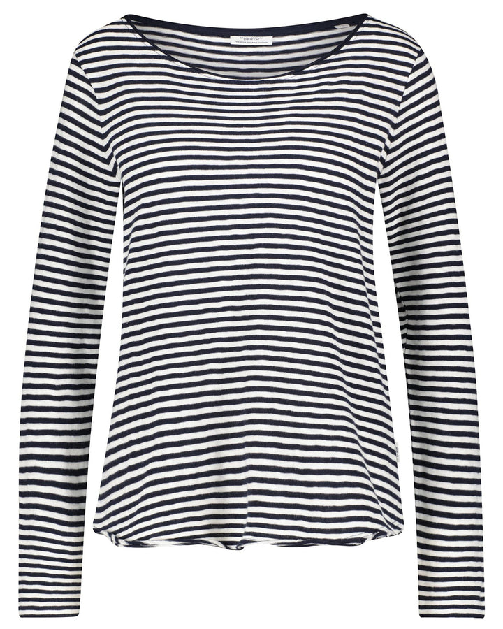 Marc O'Polo Damen Langarmshirt aus Bio-Baumwolle Basic XS Blau, XS Blau