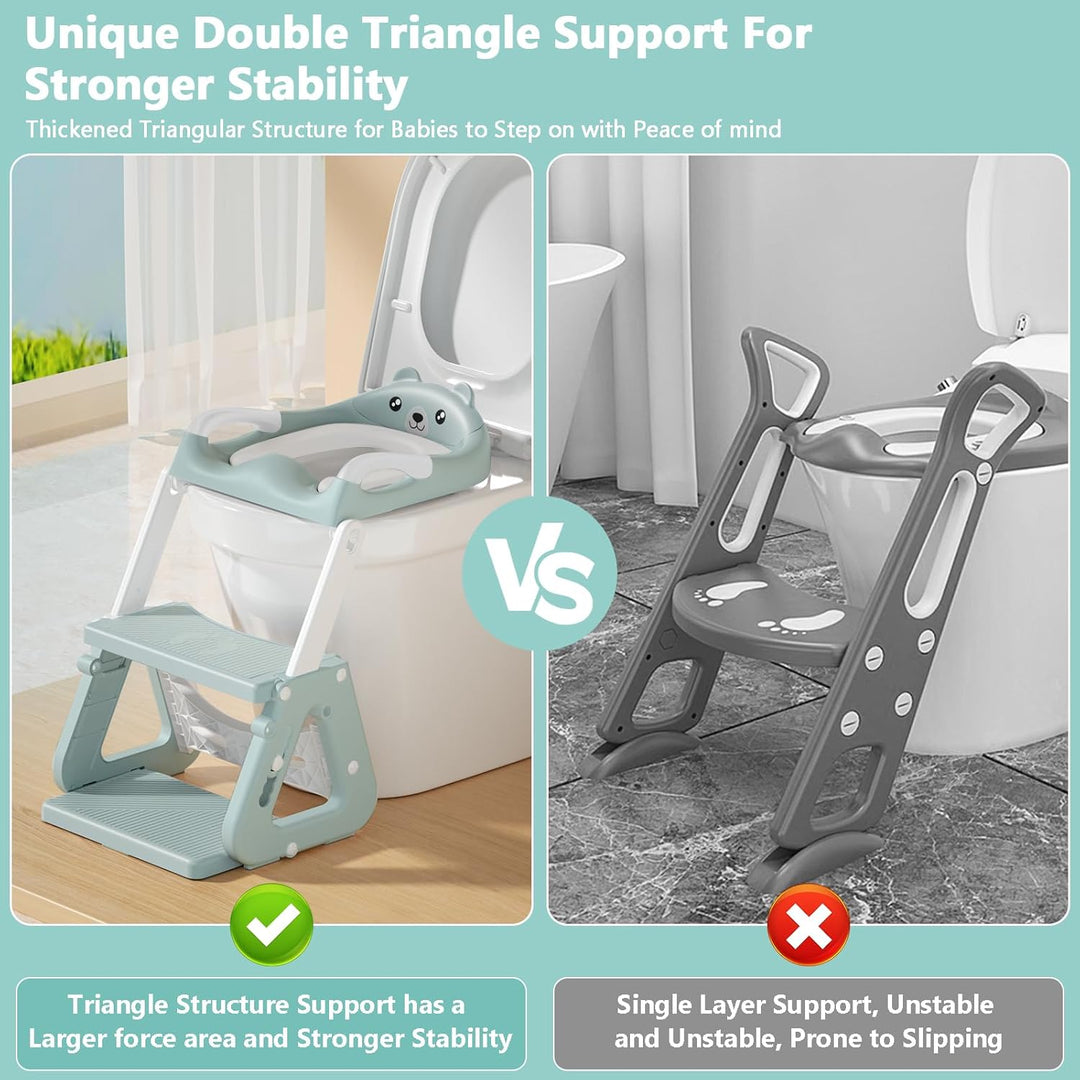 Toilettensitz Kinder mit Treppe, Toilettensitz Kinder, Toilettenaufsatz für Kinder ab 2 Jahre, WC Si