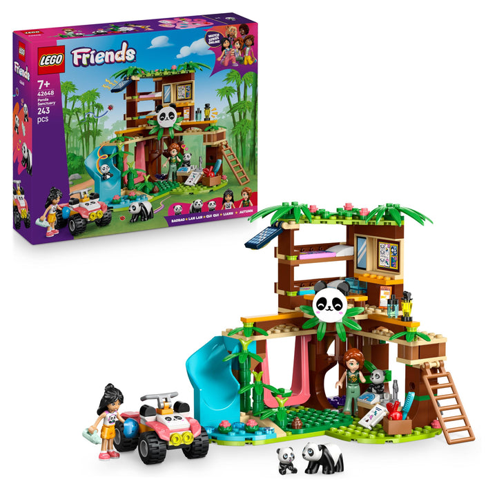 LEGO Friends Panda-Pflegestation - Spielzeug mit Panda Schutzgebiet - Tierspielset mit Baumhaus, Qua