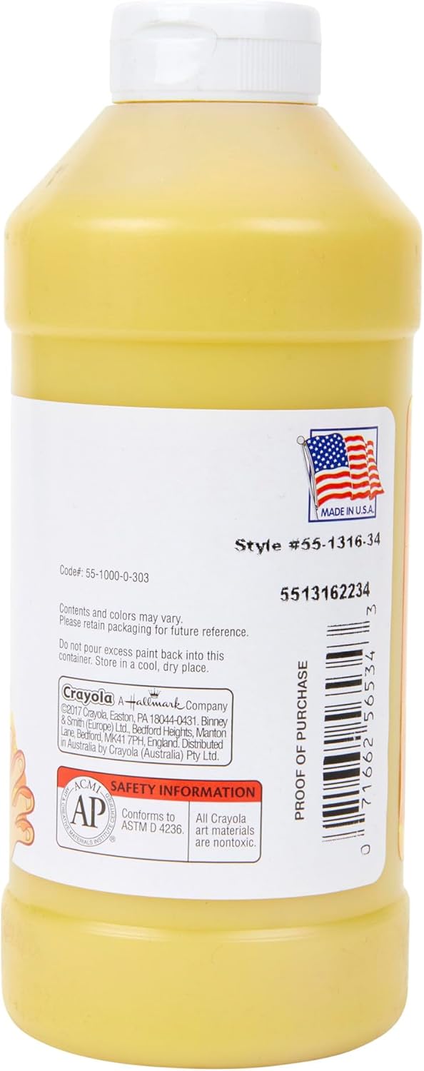 Washable Fingerpaint, Yellow, 16 oz